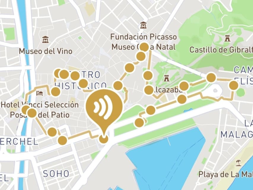 Audioguide City Walk Malaga for cruises (German & English) - Starting at the central fountain