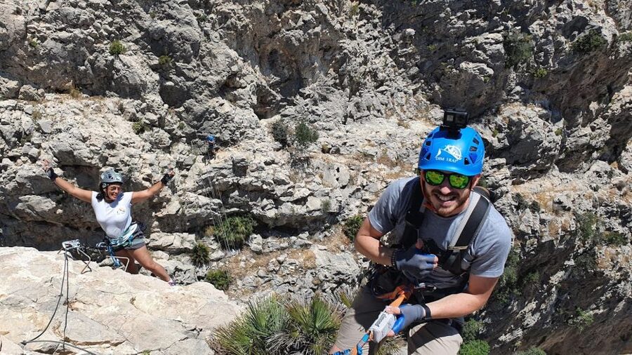 El Chorro: Climb Via Ferrata at Caminito del Rey - Coming back down and taking a breather