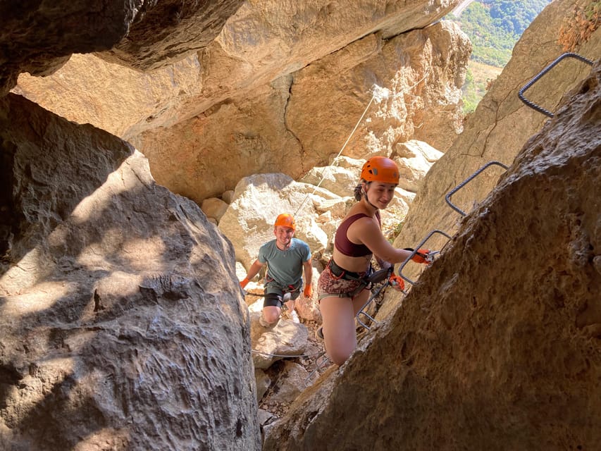 From Estepona: Vía Ferrata de Benalauria climbing tour - Climbing the 97-meter course