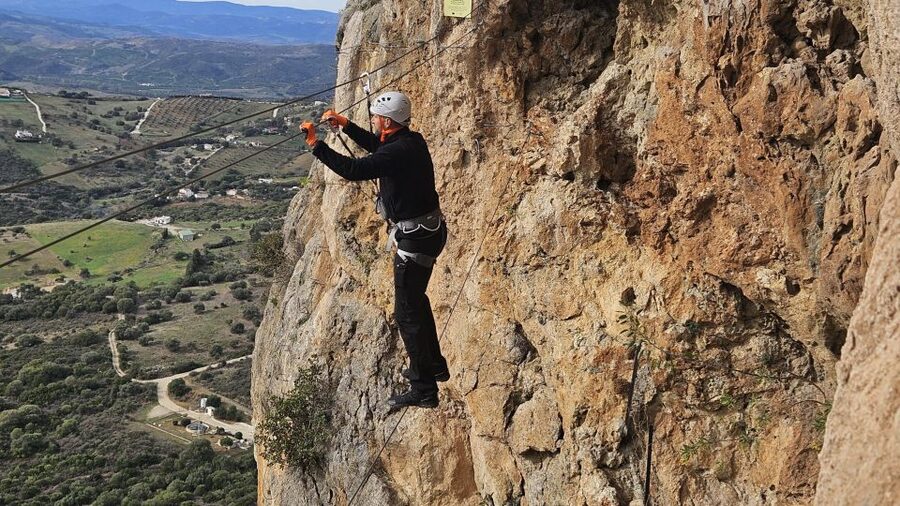 From Estepona: Vía Ferrata de Casares guided climbing tour - A short climb with an airy finish