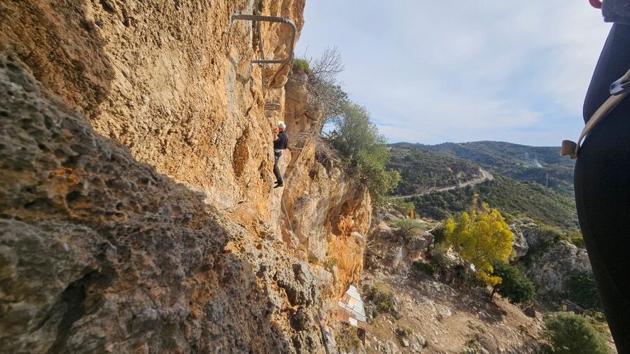 From Estepona: Vía Ferrata de Casares guided climbing tour - Climbing La Plana, one section at a time