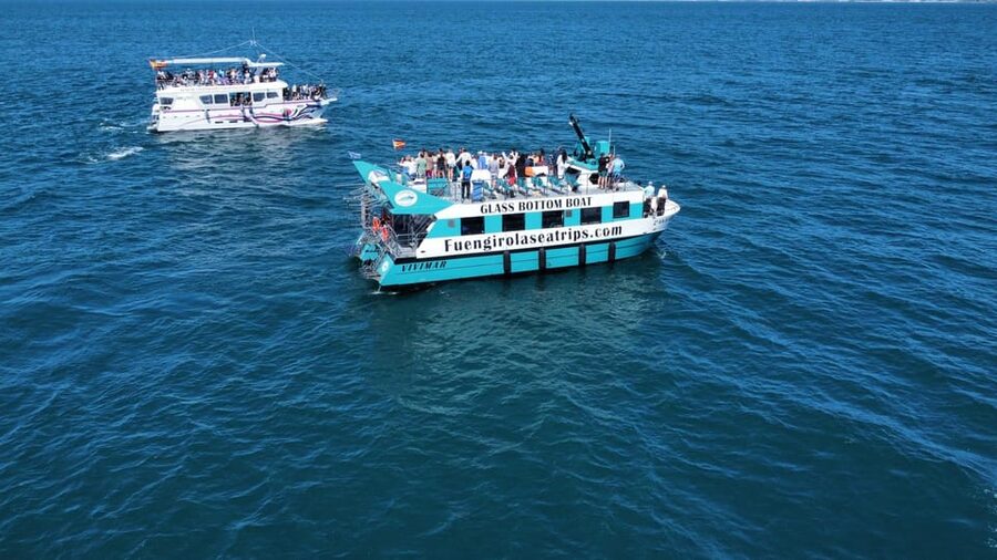 Fuengirola: Catamaran Tour to Spot Dolphins - Deck space, bar and glass-bottom windows
