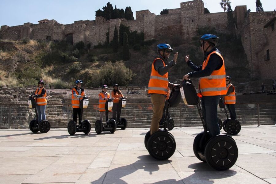Malaga: Segway City Highlights Tour - Downhill toward the Cathedral