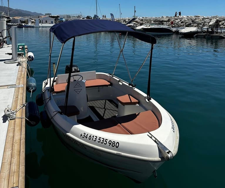 Marbella: Puerto Banús Boat Rental with No License Needed - Out on the water: swim, sunbathe, or go looking for dolphins