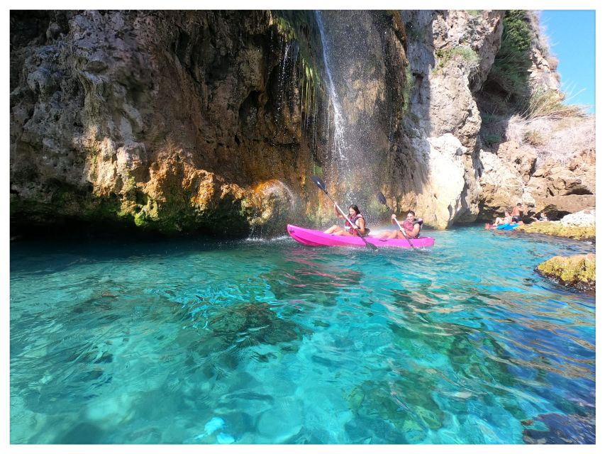 Nerja: Cliffs of Maro-Cerro Gordo Guided Kayak Tour - A swim stop in clear water