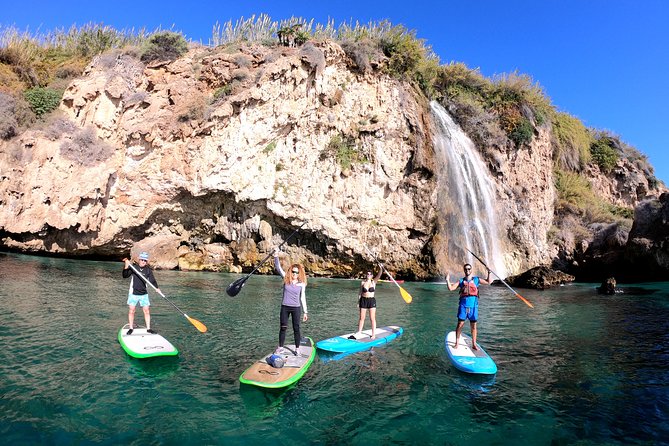 Paddle Surf Route Cliffs Nerja and Cascada de Maro + Snorkel - Cascada Doncella and the cliffside stretch